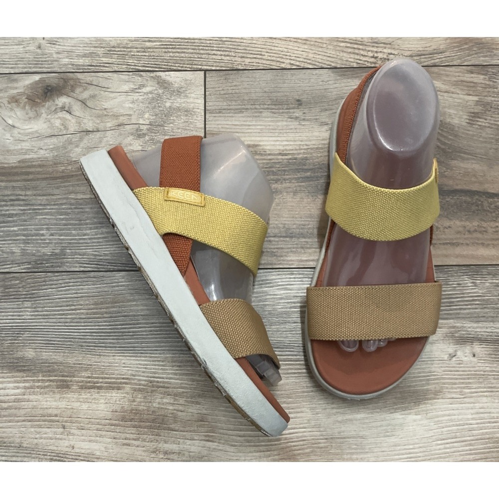 KEEN Women Elle Backstrap Casual Platform Open Toe Wedge Sandals Yellow Size 9